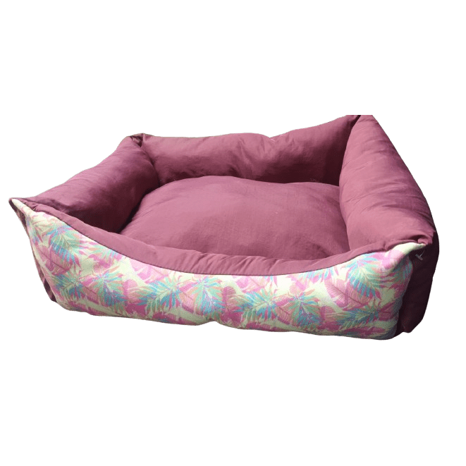 Floral Dog Bed Plum (Available in 3 sizes)