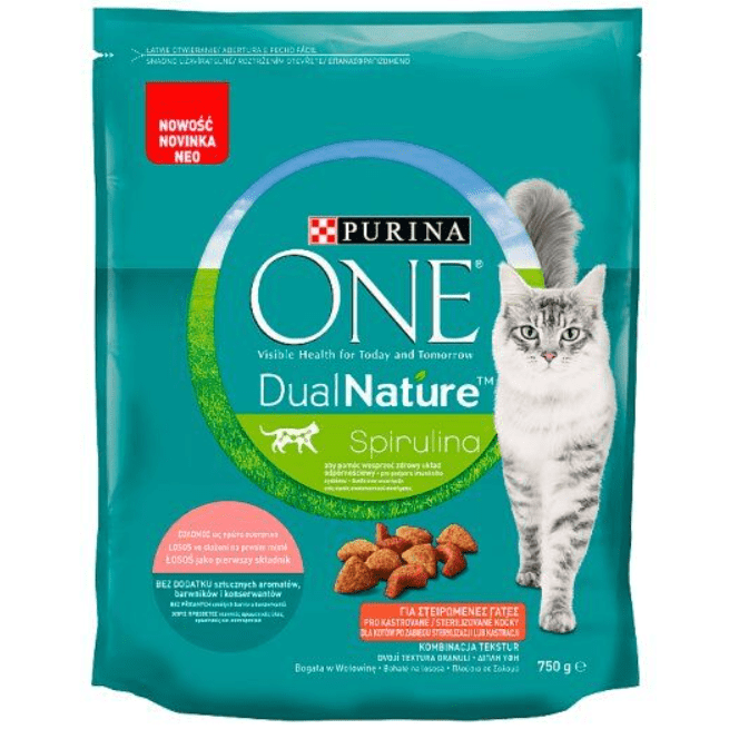 Purina ONE Dual Nature Adult Cat Sterilised Salmon 750gr