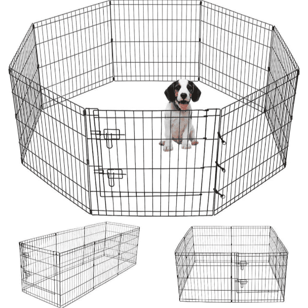 Metal Dog Park with 1 Door - 8pcs 61x61cm