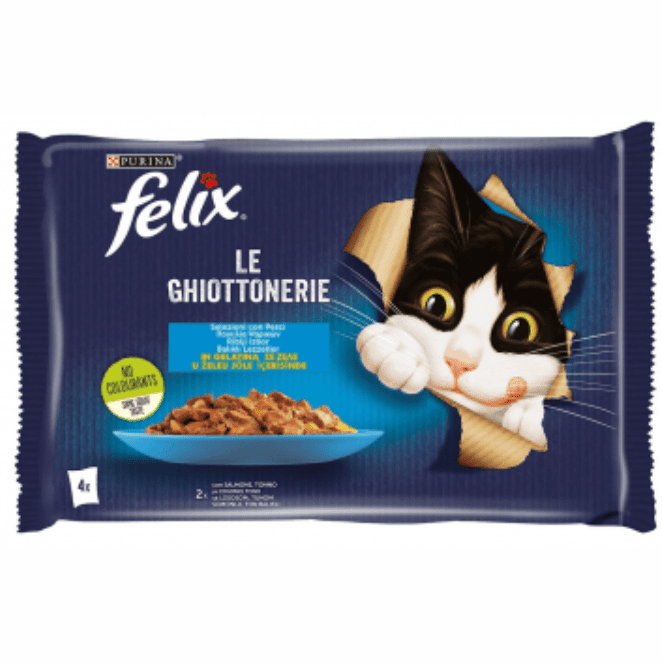 Felix cat food Le Ghiottonerie with Salmon & Tuna 4x85g