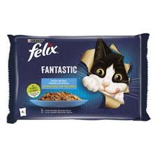 Felix Pouches 4 x 85 gr Fantastic Seafood (Tuna-Cod-Salmon)In Jelly 1 Pcs