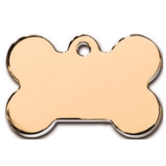 Gold Shiny Bone Dog Tag 3.8x2.4cm