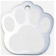 I.D Tag Paw Large Grey 2.9x3cm