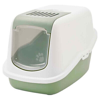 Savic Nestor Whte/Botanical Green Cat Litter Box 56x39x38.5cm