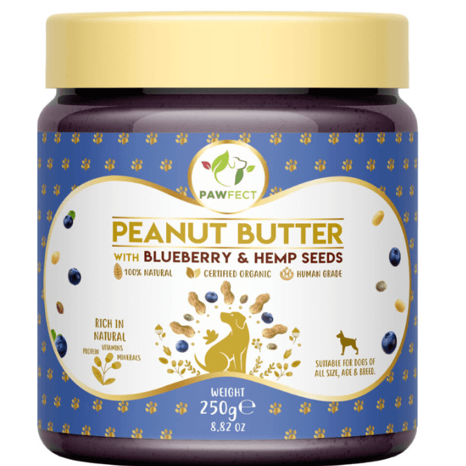 Pawfect Peanut Butter with Blueberries and Hemp Seeds 250gr