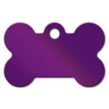 Bright Purple Anorized Bone I.D Tag 3x1.9cm