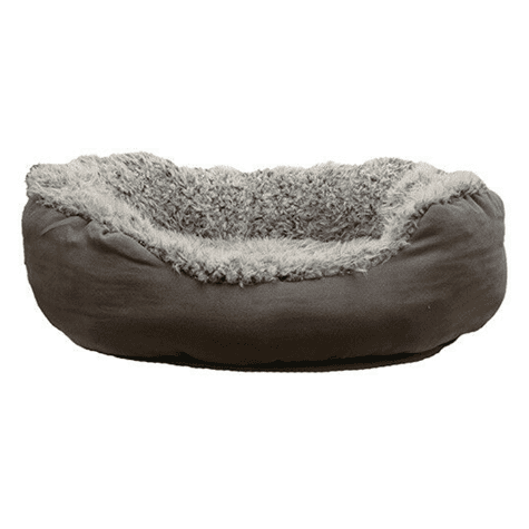 Rosewood Lion Faux Suede Oval Bed Grey Ø55x28cm