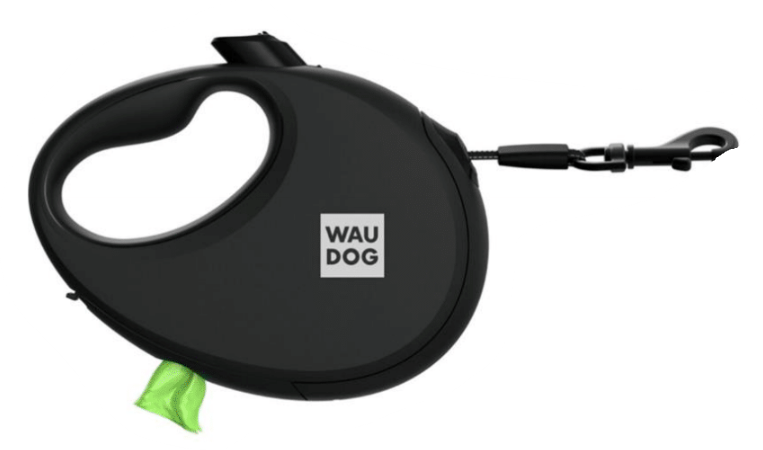 Waudog R-Leash Retractable Leash with Reflective Tape and Built-In Waste Bag Container 5m 40kg