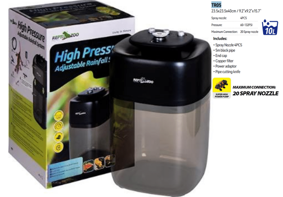 High Pressure Adjustable Rainfall System 23.5x23.5x40cm 10L