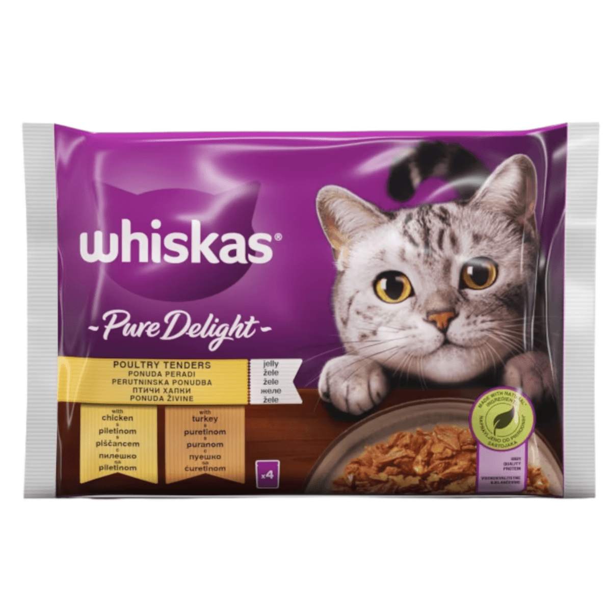 Whiskas Pure Delight 1+ Chicken and Turkey 4x85gr