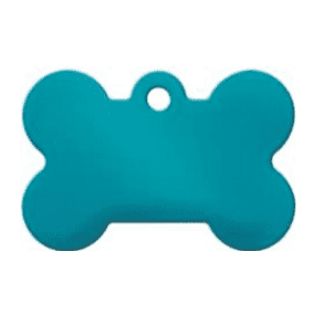 Turquoise Glossy Bone I.D Tag 3.8x2.4cm