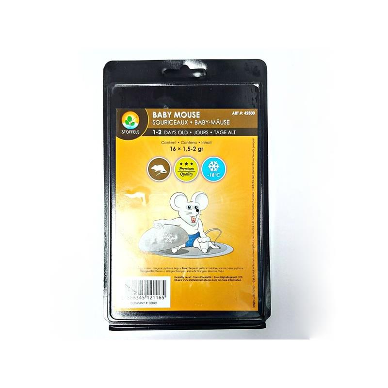 Frozen Baby Mice 1-2 Days Old Blister Pack 16x1.5-2gr