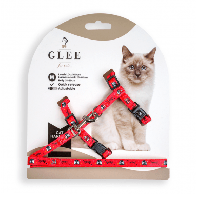 Glee Harness & Leash "Meow" Medium