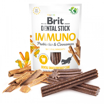 Brit Dental Stick for Teeth – Immuno with probiotics and Cinnamon 251gr.