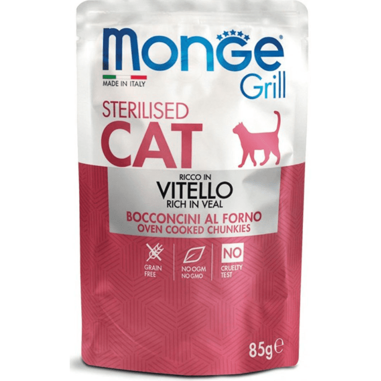 Monge Sterilised Cat Chunkies Rich in Veal 85gr