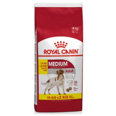 Royal Canin Medium Adult Dry Food 18kg (15+3 Free)