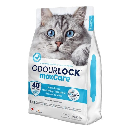 Odourlock maxCare Ultra Premium Unscented Clumping Litter Cat 12kg