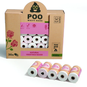 M-Pets Rose Scented Poo Bag 1 Roll 15 Bags