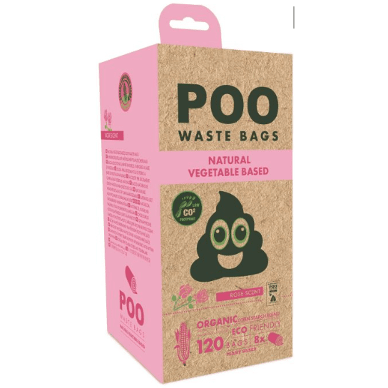 M-Pets 120 Count Rose Scented Poo Bags