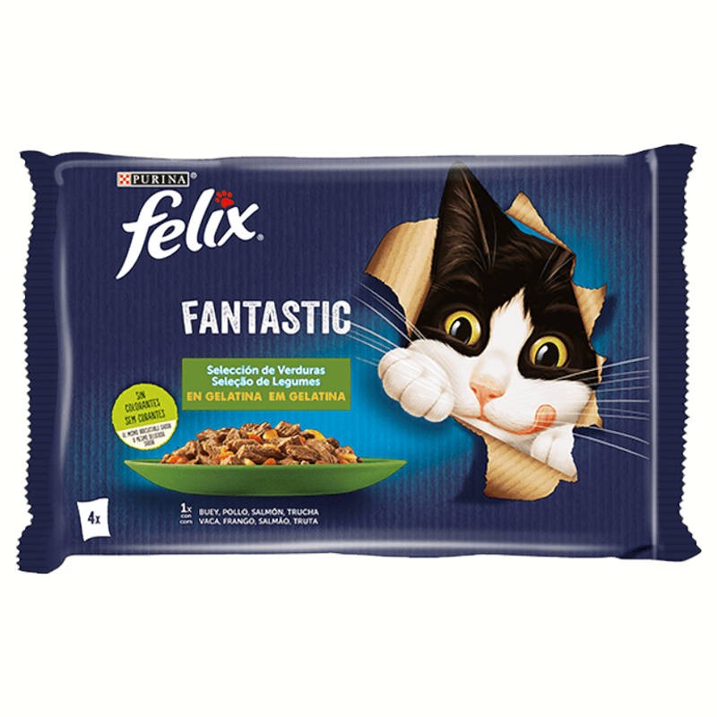 Felix Fantastic Selection of Vegetables in Gelatin Multipack 4x100gr