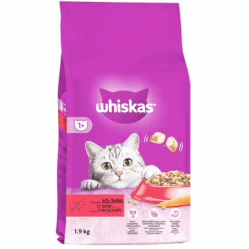 Whiskas Adult Dry Cat Food with Beef 1.9kg