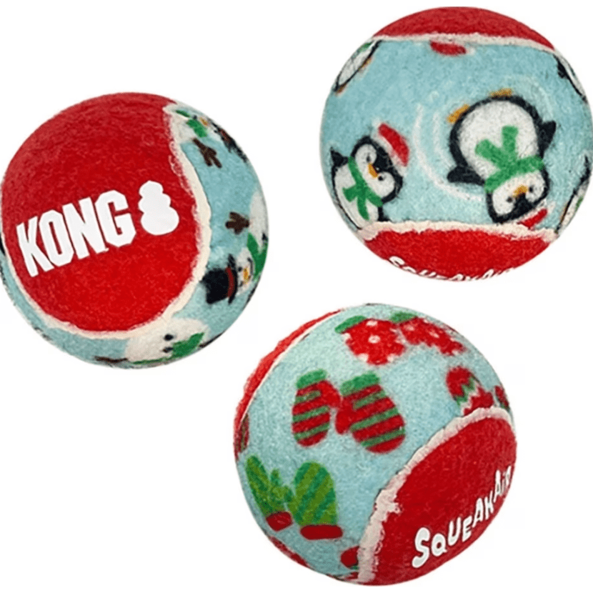 Kong Holiday SqueakAir Balls 6 Pack Medium