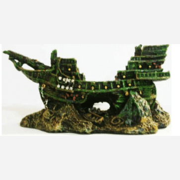 Sunken Ship Aquarium Decor 20x12x10cm