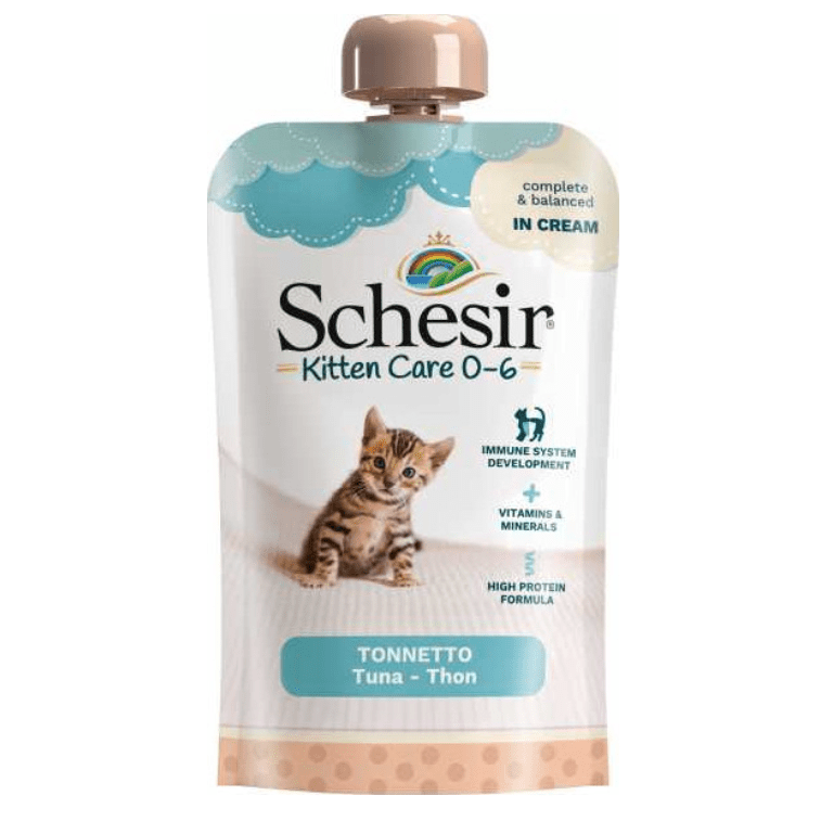 Schesir Cat Wet Food Kitten Tuna Pouch In Cream 150gr