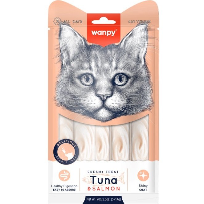 Wanpy Creamy Lickable Tuna & Salmon 70gr