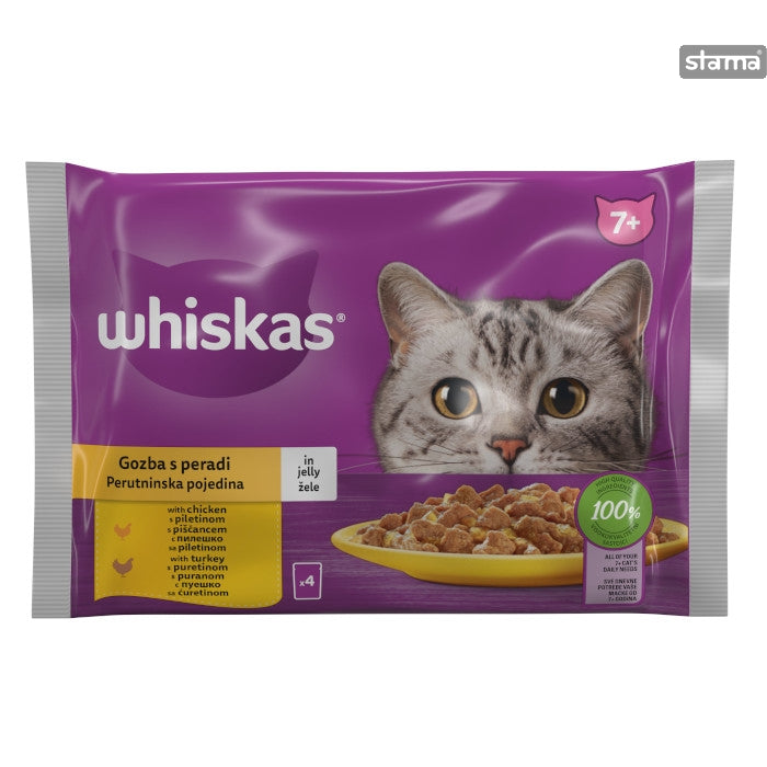 Whiskas Senior 7+ Poultry in Jelly 4x85gr