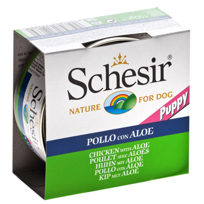 Schesir Dog Puppy Chicken Fillet With Aloe Wet Food 150gr