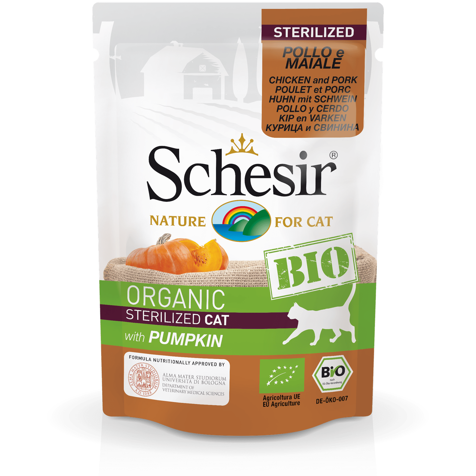 Schesir Sterilized BIO Chicken and Pork with pumpkin 85g