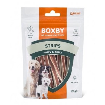 Boxby Puppy & Adult Strips with Chicken & Fish 100gr