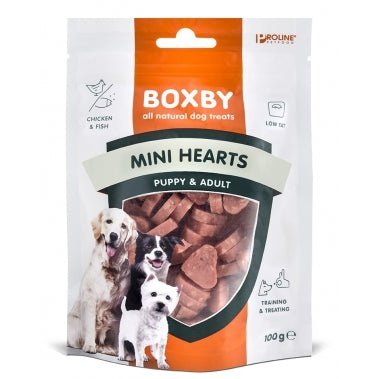 Boxby Puppy & Adult Mini Hearts with Chicken & Fish 100gr