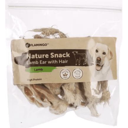 Flamingo Nature Snack Lamb Ears With Fur - 200gr