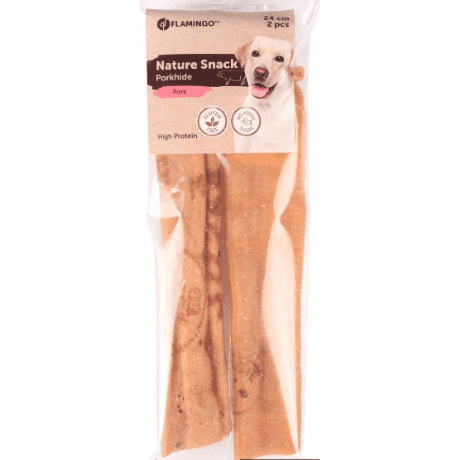 Flamingo Nature Snack Porkhide - 24cm 2pcs