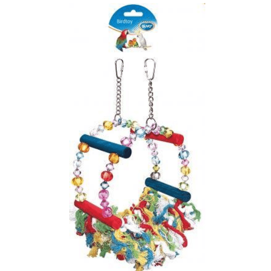 Parrot Toy Cage Swing With Beads Hammock