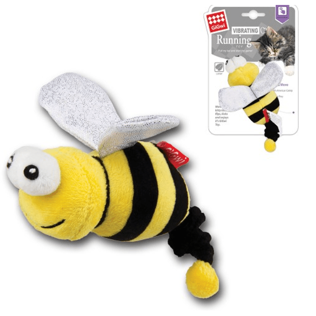 GiGwi Vibrating Running Yellow Bee with Catnip