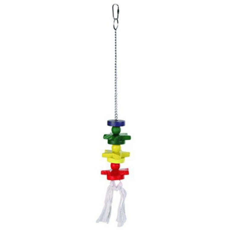 Trixie Colourful Wooden Toy with Chain & Rope 30cm