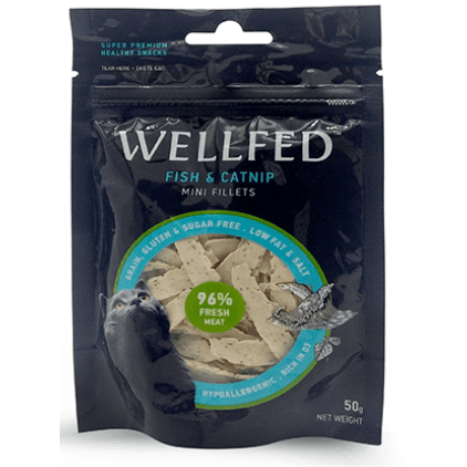 Wellfed Mini Fillets Fish & Catnip Cat Treats 50gr