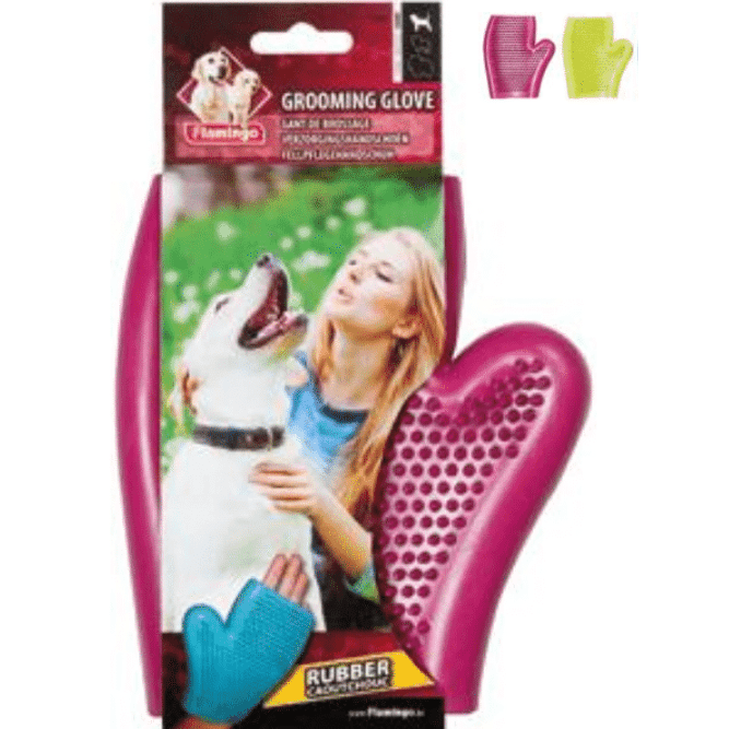 Flamingo Rubber Massage & Grooming Glove