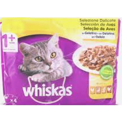 Whiskas Adult Cat Food Poultry Selection in Jelly 4x100gr