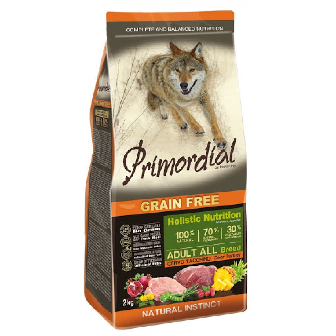 Primordial Deer & Turkey Adult All-Breeds Grain-Free Dry Dog Food 12kg