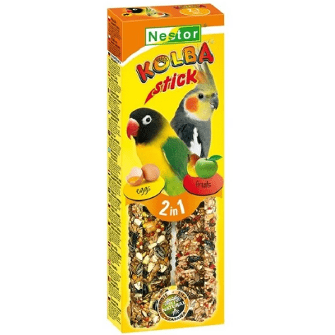 Nestor Kolba 2in1 Cockatiel & Lovebird Egg and Fruit Sticks 2pcs