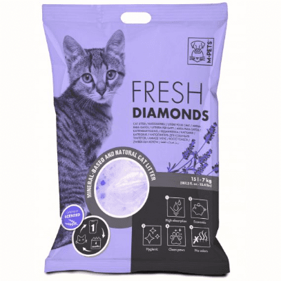 M-Pets Fresh Diamonds Lavender Silica Cat Litter 15Lt