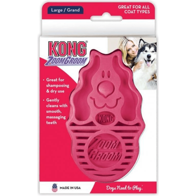 Kong Zoomgroom Raspberry Large