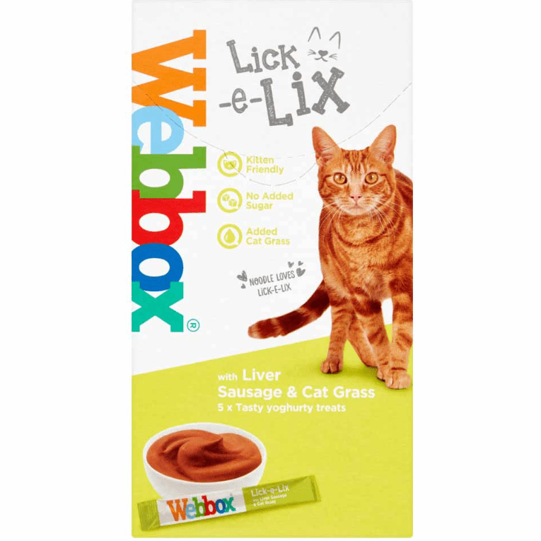 Webbox Lick-e-Lix Liver Sausage & Cat Grass Yoghurty Treat 5x15gr