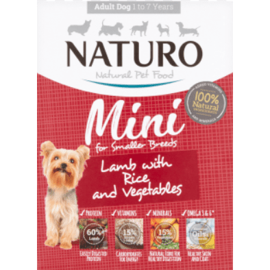 Naturo Adult Mini Dog Tray Lamb & Rice With Veg 150gr