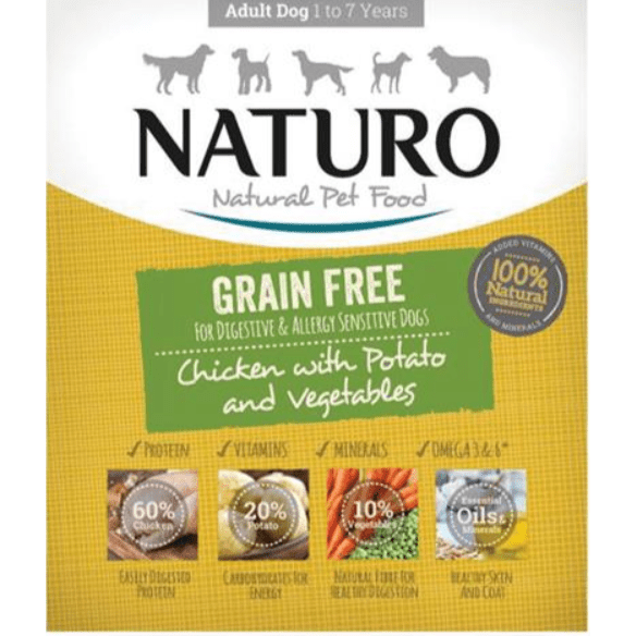 Naturo Adult Dog Tray Grain-Free Chicken, Potato & Veg 400g