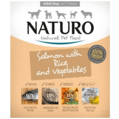 Naturo Dog Tray With Salmon, Rice And Vegetables 400gr